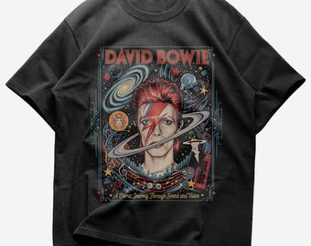 Camiseta de David Bowie - Camiseta de música rock - Camiseta de David Bowie Aladdin Sane - Héroes de David Bowie - Merchandising de David Bowie - Ropa de rock unisex