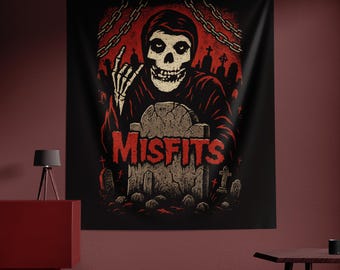 Wandtapijt buitenbeentjes, poster buitenbeentjes, wandtapijt rockband, wandkleed rockband, decor muziekkamer, esthetisch wandtapijt, gotisch wandtapijt
