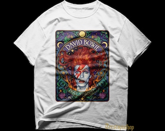 デヴィッド・ボウイのTシャツ、オリジナルツアーシャツ、白のソフトな