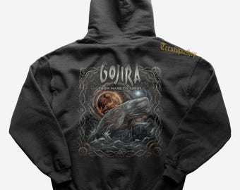 Gojira Hoodie - Stranded - Flying Whales - From Mars to Sirius - Magma Album - Fortitude Album - Gojira Merch - Metal Music Hoodie