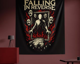 Omgekeerd vallen wandtapijt, omgekeerd vallen poster, rockband muur hangen, decor muziekkamer, esthetisch wandtapijt
