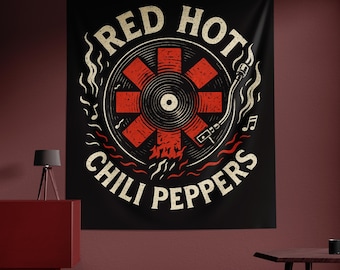 Red Hot Chili Peppers Wall Tapestry, Red Hot Chili Peppers Poster, Rock Band Wall Hanging, Musical Room Decor