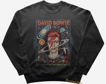 David Bowie Sweatshirt - Rock Music Sweatshirt - Aladdin Sane Sweatshirt - David Bowie Heroes - David Bowie Merch - Unisex Rock Apparel