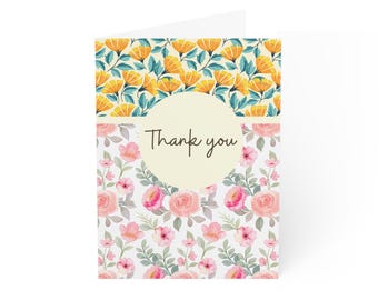 Floral Greeting Cards Set | Thank You, Thank You Cards, Birthday Cards, Stationery, Note Cards, Gift Tags, Scrapbooking