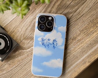 Biodegradable Phone Case - Cloud Design, Eco-Friendly, Stylish Protection, Gift for Nature Lovers, Sustainable Accessories, Summer Vibes