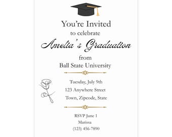 Graduation Postcard Bundle, Party Invitation Set, Celebratory Stationery, Elegant Event Package, Simple Grad Invite Pack