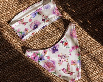 Recycled bandeau bikini, Beautiful Floral Bikini