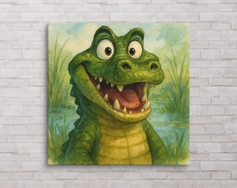Chomp the Cheerful Gator Wall Art - Canvas