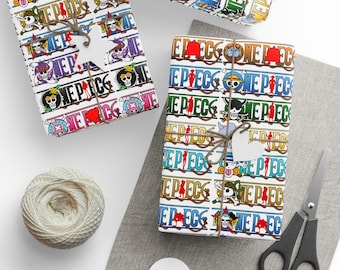 Anime One Piece Wrapping Paper, Straw Hat Crew Logo Gift Wrap, Manga Fan Gift Packaging, Decorative Paper, Birthday, Special Occasion