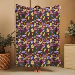 Floral Piano Surprise Song Velveteen Plush Blanket Music Lover&#39;s Cozy Gift Fan Inspired Home Decor Concert Memory Keepsake Aesthetic Throw