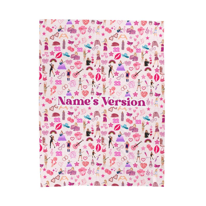 Personalized Velveteen Plush Taylor Blanket Custom Girls Blanket Adorable Swifty Blanket for Girls Toddler Girl Bedding Gift To Niece image 10
