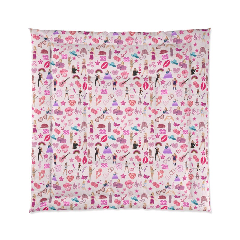 Stylish Comforter Taylor Comforter Bold Fashion Print Taylor Bedding Gift Swifty Comforter Chic Bedroom Decor Perfect Gift for Swifty image 5