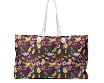 Swifty Weekender Tote Bag Surprise Piano Taylor Concert Inspired Oversized Travel Tote Surprise Piano Floral Mahjong Tiles Bag