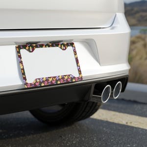 Surprise Song Piano Floral License Plate Frame Cute License Plate Frame Aesthetic Car Decor Acoustic Set Top Trending Teenage Girl Gifts