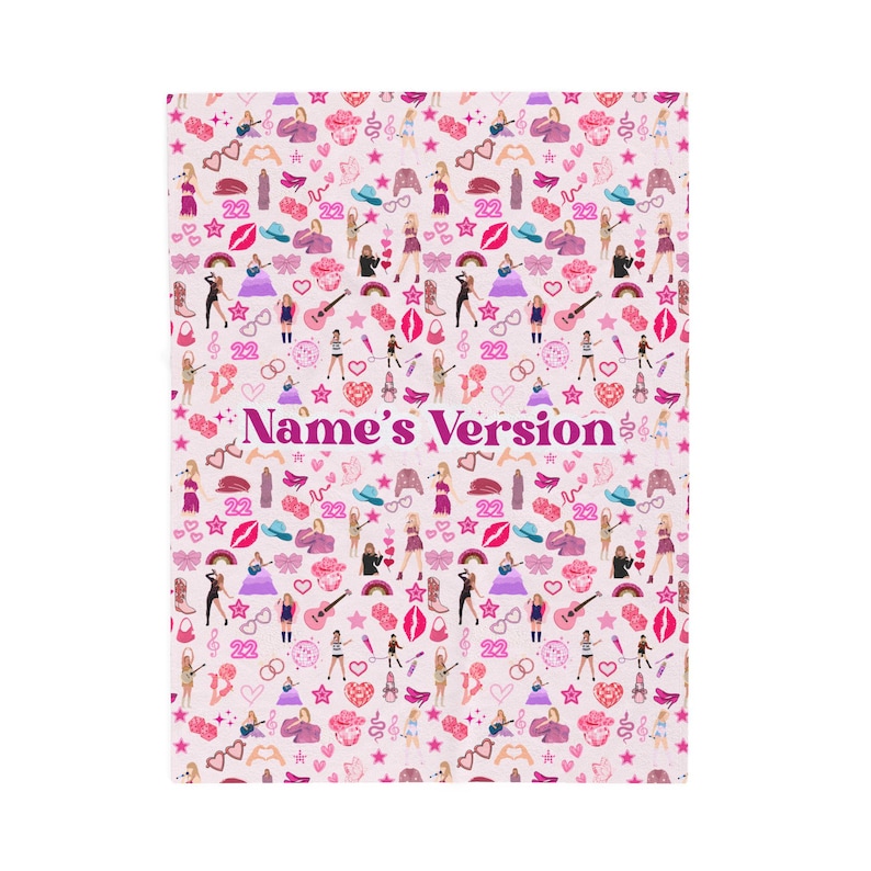 Personalized Velveteen Plush Taylor Blanket Custom Girls Blanket Adorable Swifty Blanket for Girls Toddler Girl Bedding Gift To Niece image 8