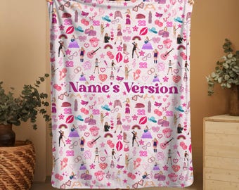 Personalized Velveteen Plush Taylor Blanket Custom Girls Blanket Adorable Swifty Blanket for Girls Toddler Girl Bedding Gift To Niece