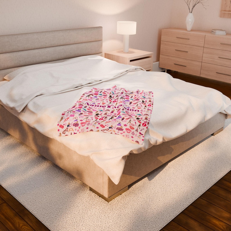 Personalized Velveteen Plush Taylor Blanket Custom Girls Blanket Adorable Swifty Blanket for Girls Toddler Girl Bedding Gift To Niece image 5