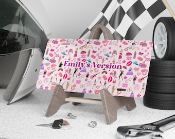 Personalized Taylors Vanity Plate Custom Swifty License Plate Swifty Car Vanity Plate Surprise Piano Taylor Floral Car Decor