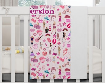 Taylor Baby Blanket Personlized Baby Blanket Adorable Swifty Blanket for Girls Toddler Girl Bedding Gift To Niece Gift for newborn