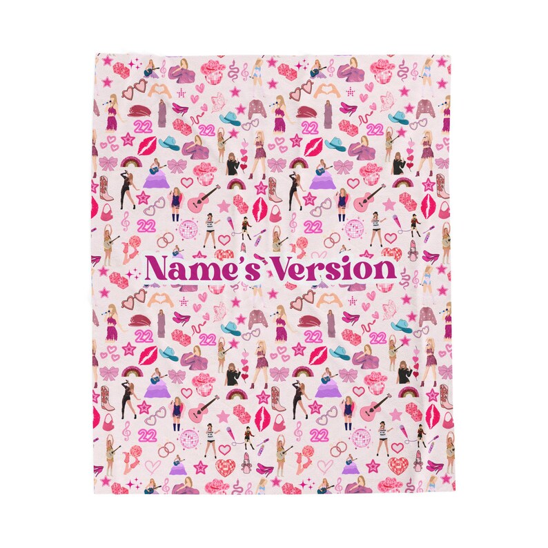 Personalized Velveteen Plush Taylor Blanket Custom Girls Blanket Adorable Swifty Blanket for Girls Toddler Girl Bedding Gift To Niece image 9