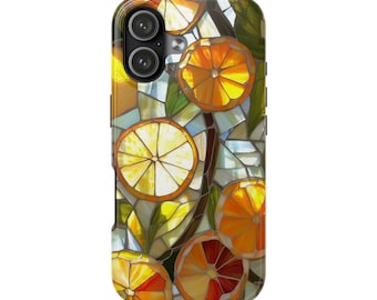 Stained Glass Oranges Magsafe Case | Coastal Beachy Cover | Tropical Art Gift iPhone 17 16 15 14 13 Pro Max Mini, Galaxy s26