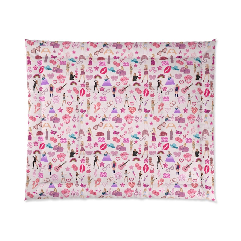 Stylish Comforter Taylor Comforter Bold Fashion Print Taylor Bedding Gift Swifty Comforter Chic Bedroom Decor Perfect Gift for Swifty image 3