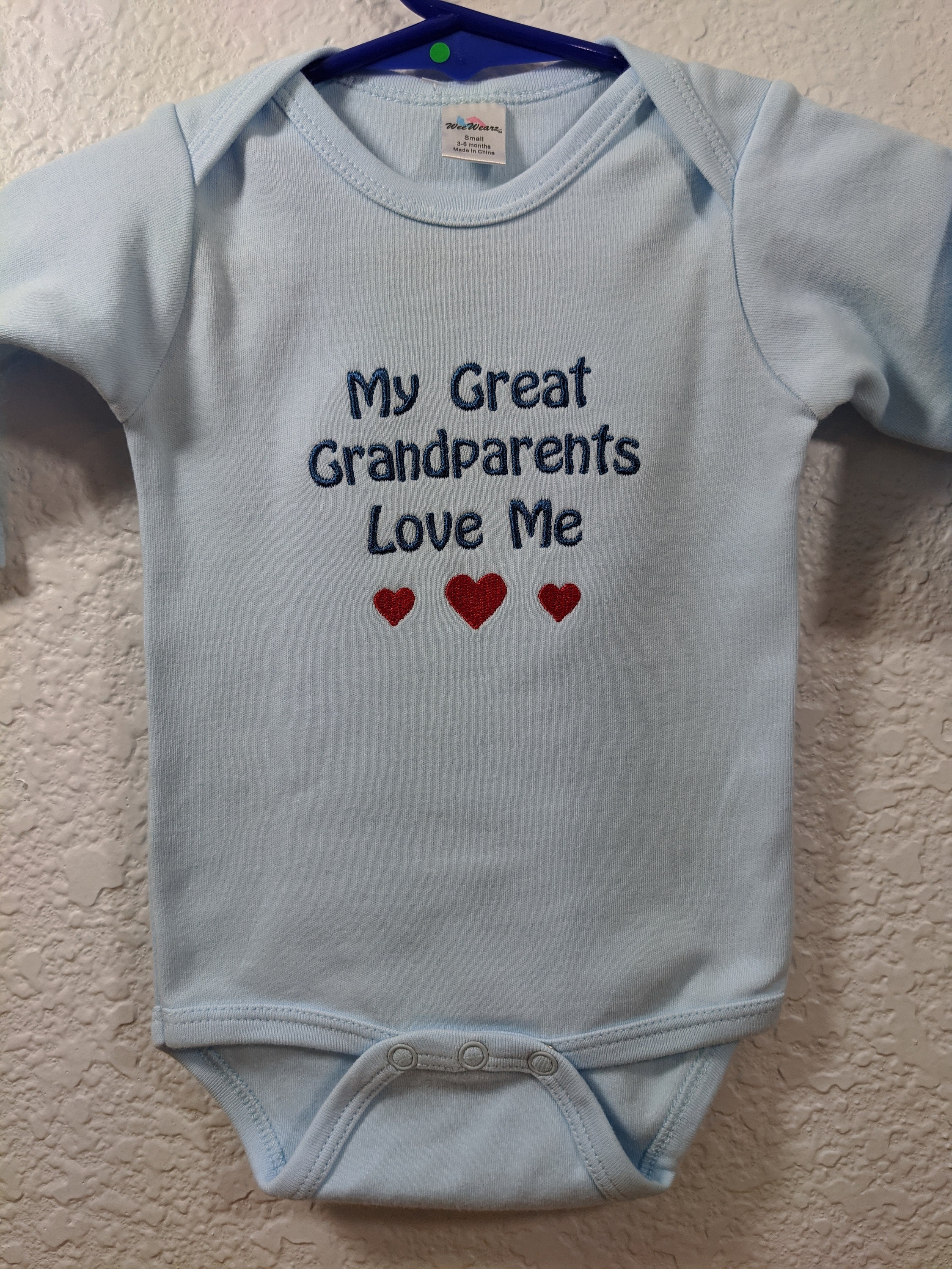 Baby Clothes My Great Grandparents Love Me Hearts embroidered Etsy