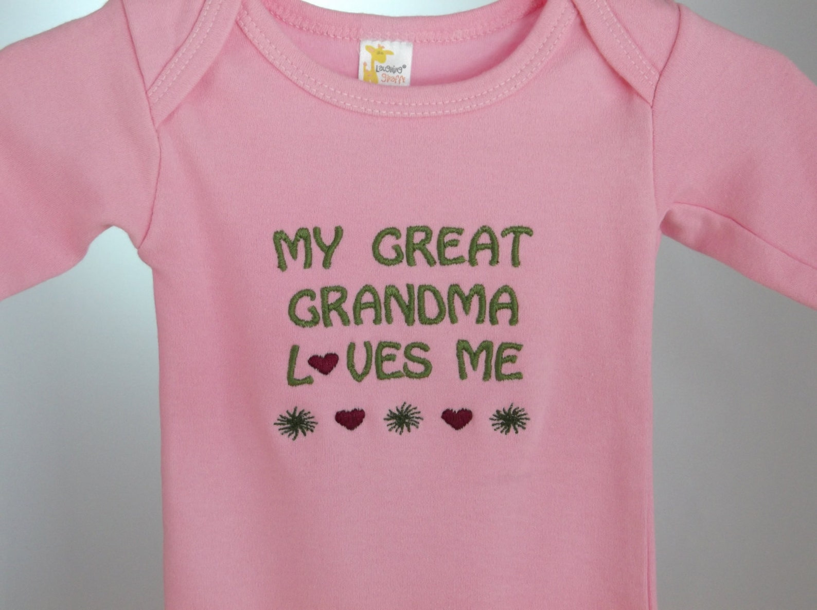 Baby Clothes Great Grandma Loves Me Embroidered Onesie Design Etsy