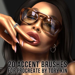 20 Accent Brushes for digital art in Procreate by Tory Kin