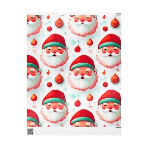 Festive Santa Wrapping Paper, Holiday Gift Wrap, Christmas Decor, Santa Claus Theme, Seasonal Gift Wrap, Merry Christmas Wrapping