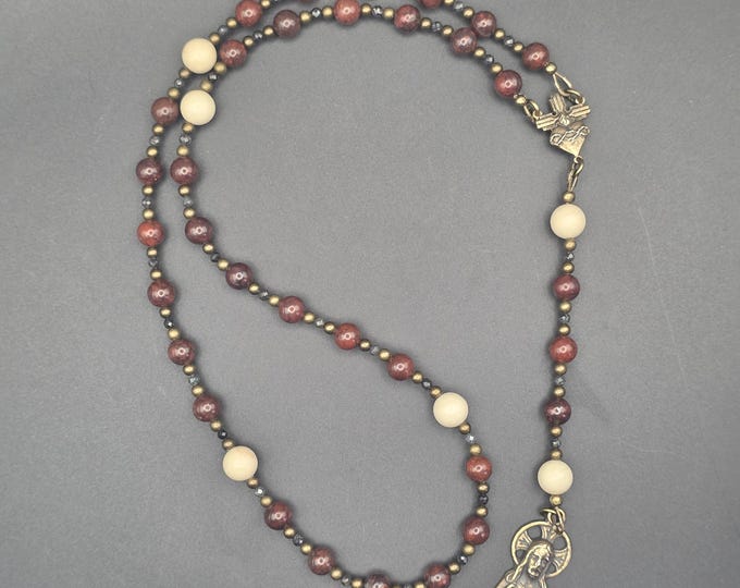 Chaplet of the Sacred Heart – Poppy Jasper & Fossil Jasper Beads - Etsy