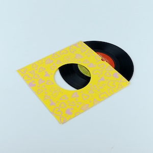 Yellow Heart Record Sleeves Pack of 5 – 7&quot; Vinyl Paper Inner Sleeves – Colorful LP Storage – Music Lover Gift