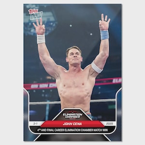 john cena card sleeves 2025 WWE Topps Historic 4th Chamber Win #25 With limited production John Cena's Topps WWE Cards