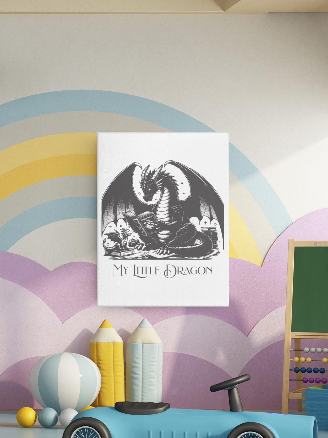 My Little Dragon Nursery Wall Art | Baby Dragon Fantasy Print | Kids or ...