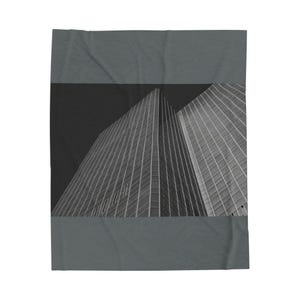 Modern Urban Velveteen Plush Blanket, Cozy Home Decor, Gift for Minimalists, Soft Throw for Cold Nights, Lounge Accessory