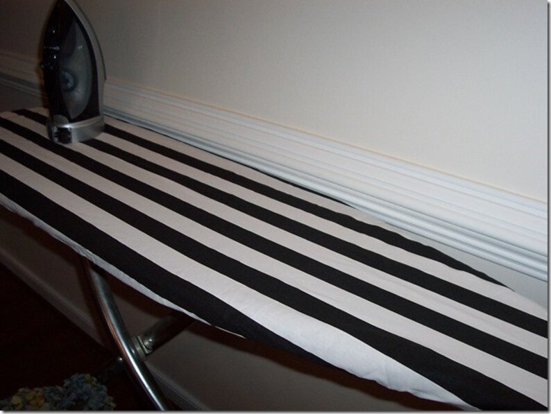 Custom Ironing Board Cover Black and White Canopy Stripe Etsy