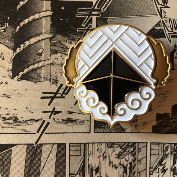 octahedron angel enamel pin