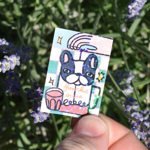 Französische Bulldogge Kaffee-Aufkleber - Frenchie Press Vinyl Aufkleber