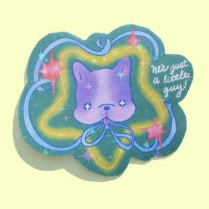 Just a Little Guy - Holografischer Frenchie Stern Sticker