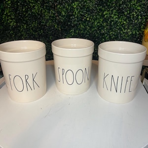 Rae Dunn utensil holders (SPOON, FORK, KNIFE)