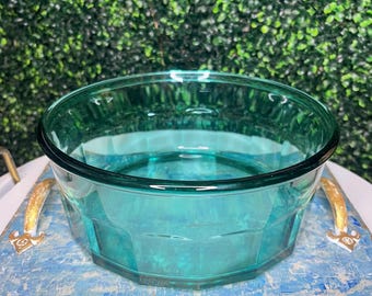 Torsade Turquoise bowl by Arcoroc