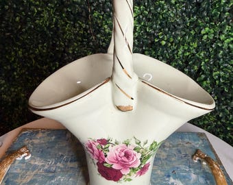 Baum Brothers Rose basket vase
