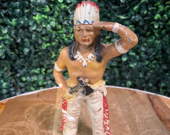 1918 Hubley cast iron Native American bank