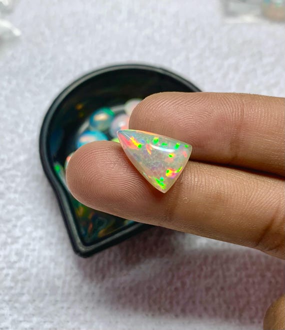 Honeycomb Opal Cabochon, Multi Fire Opal, Fancy Shape Stone, 5 CRT