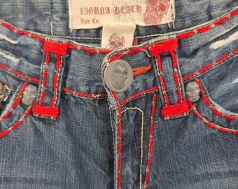 Vintage Laguna Beach Cross Skull Jean Co. Size 32 Laguna Jeans