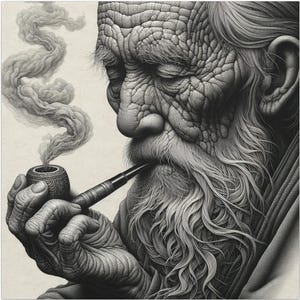 Rustic Old Man Canvas Wall Art: Masculine Farmhouse Decor