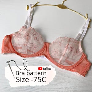 75C Underwire Bra Sewing Pattern PDF| DIY Lace Bra| Printable Lingerie Pattern A4| PDF Bra Pattern+Video TutorialBra Making Digital Download