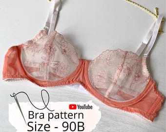 90B Underwire Bra Sewing Pattern PDF| DIY Lace Bra| Printable Lingerie Pattern A4| PDF Bra Pattern+Video TutorialBra Making Digital Download