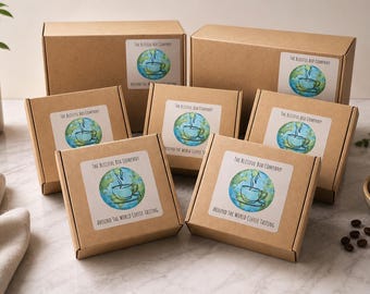 Around the world coffee tasting gift, freshly  roasted coffee: Coffee Lover Gift, fathers day gift, teacher gift, birthday gift, Christmas
