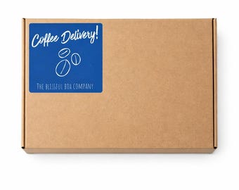 Letterbox coffee gift: selection of coffees, biscuits, spoon